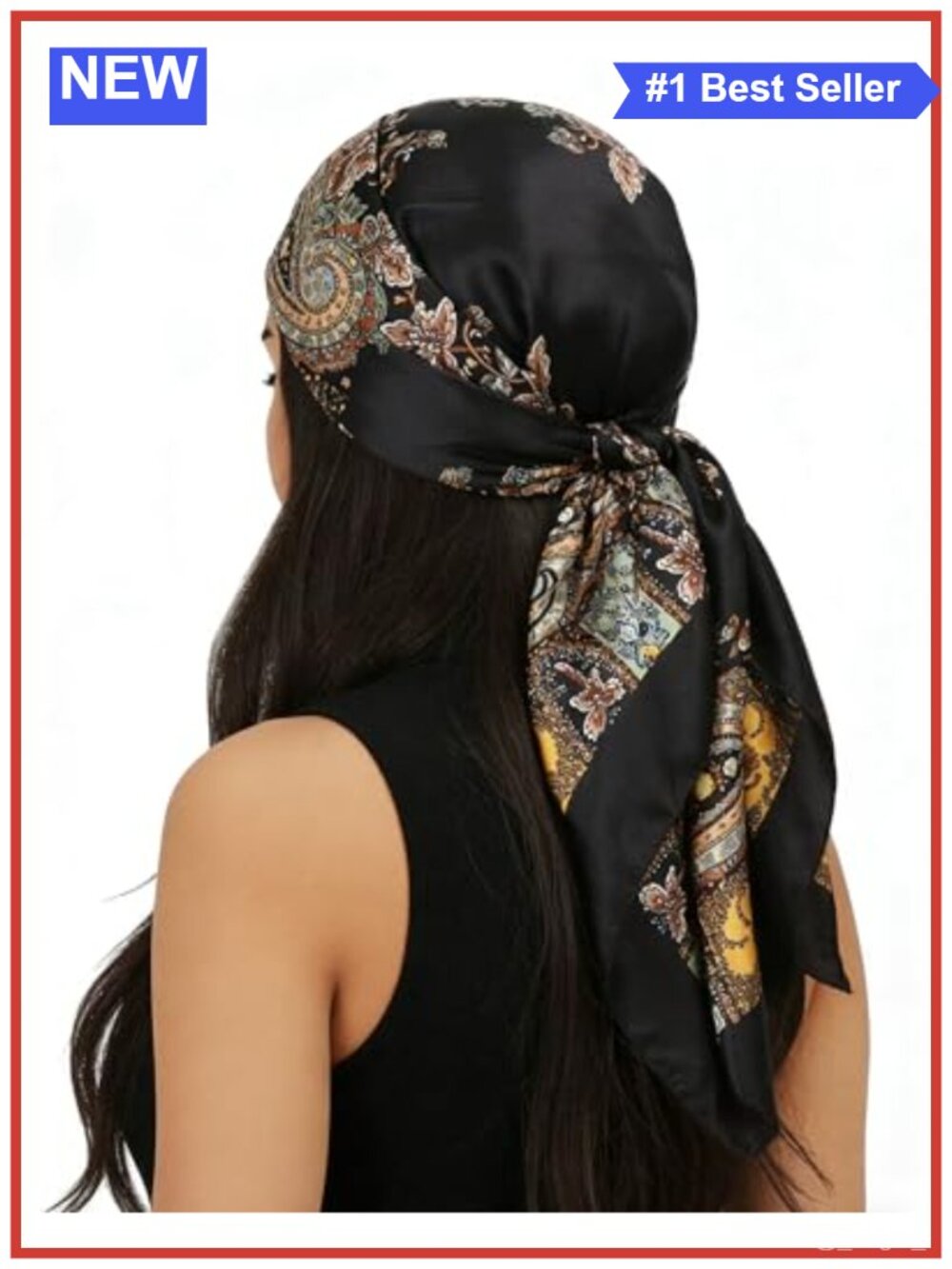 Polyester Satin Square Scarf 35x35 Head Wrap Bandana